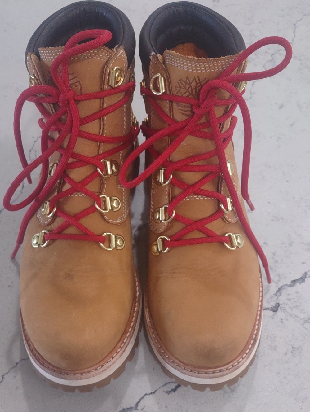 Timberland ReBotl Tan Leather Lace-Up Hiking Boots Size 8.5 Medium EUC